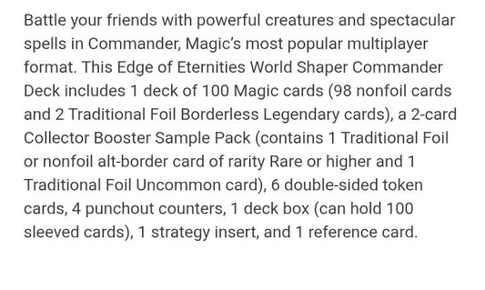 MTG - Magic The Gathering Edge of Eternities Commander Deck - World Shaper