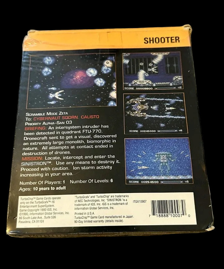 Sinistron - Shooter Video Game - Turbo Grafx 16