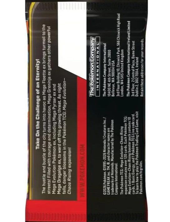 Pokemon TCG Mega Evolution - Chaos Rising ME04 Booster Pack