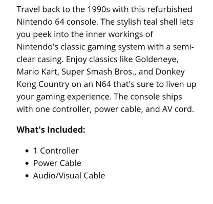Nintendo 64 Game System - N64
