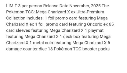 Pokemon TCG Mega Evolution - Mega Charizard X EX Ultra Premium Collection