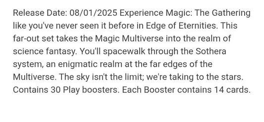 Magic The Gathering Edge of Eternities Play Booster Box - MTG