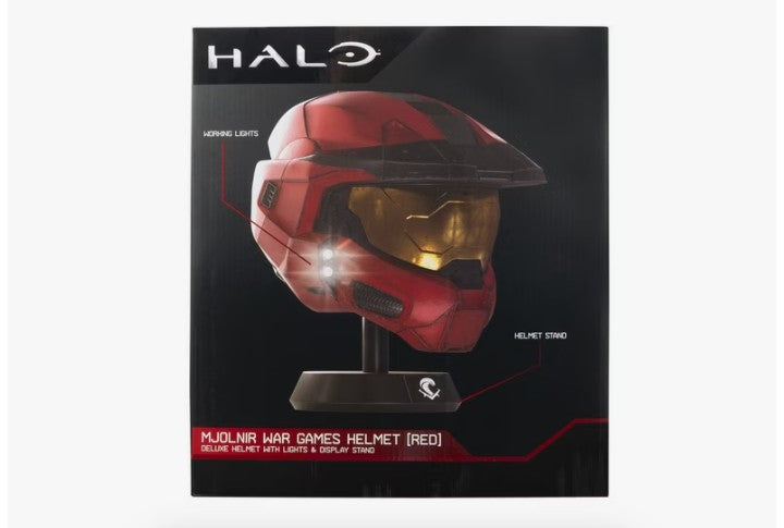 Jazwares Halo MJOLNIR War Games Helmet (Red) With Lights and Display Stand