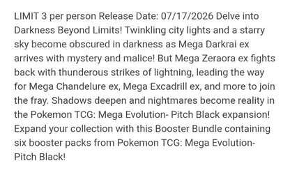 Pokemon TCG Mega Evolution - Pitch Black ME05 Booster Bundle