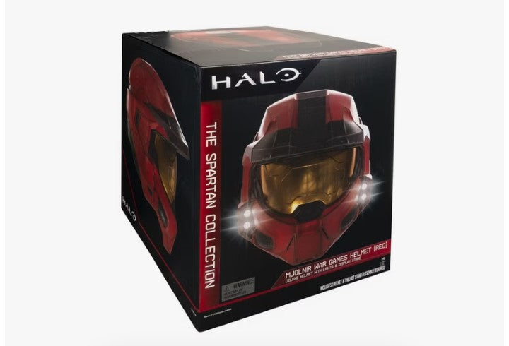 Jazwares Halo MJOLNIR War Games Helmet (Red) With Lights and Display Stand