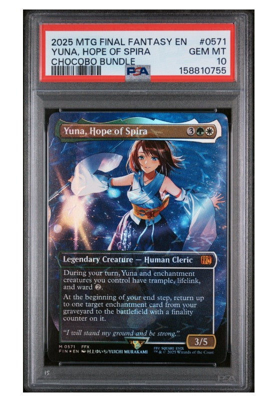 2025 Magic The Gathering Final Fantasy 0571 Yuna, Hope of Spira Chocobo Bundle PSA 10 - MTG