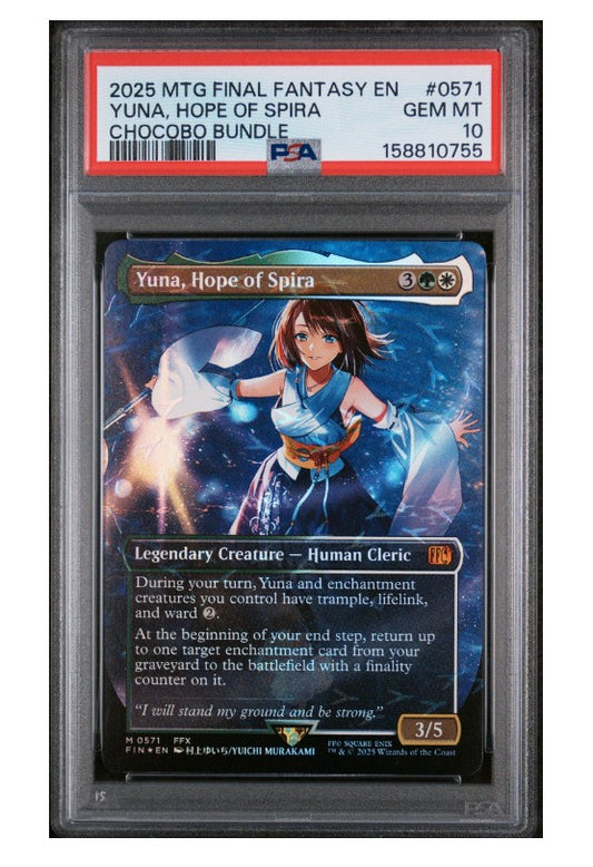 2025 Magic The Gathering Final Fantasy 0571 Yuna, Hope of Spira Chocobo Bundle PSA 10 - MTG
