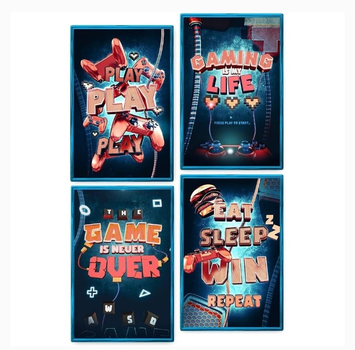 Gamer Room Signs - Set of 4