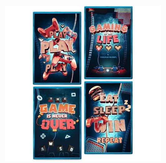 Gamer Room Signs - Set of 4