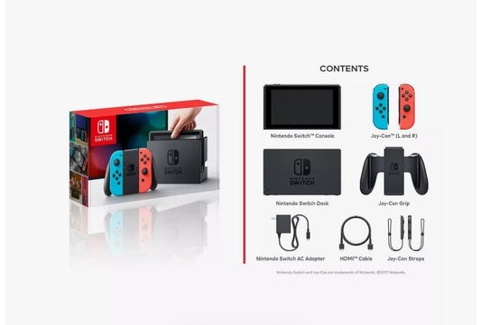 Nintendo Switch with Neon Blue/Red Joy-Con Controller - (Previous Model)