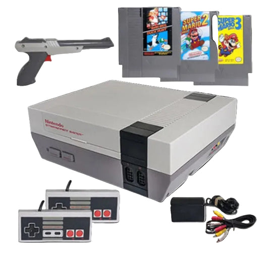 NES Bundle Nintendo Console - Zapper- Mario/Duckhunt -Mario 2- Mario 3- 2 Controllers