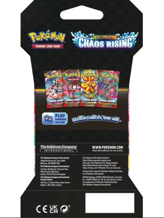 Pokemon TCG Mega Evolution - Chaos Rising ME04 Sleeved Booster Pack