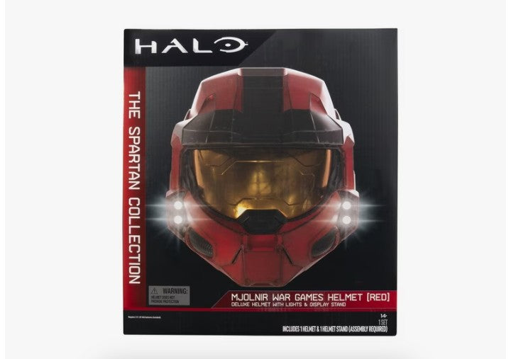 Jazwares Halo MJOLNIR War Games Helmet (Red) With Lights and Display Stand